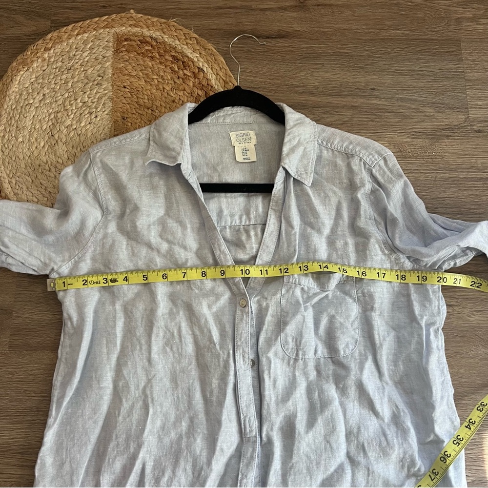 Sigrid Olsen 100% Linen Oversize Button Down Wome… - image 5